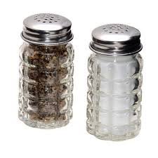 2oz Clear Glass Salt & Pepper Shakers - 3/4 Filled w/ Pepper