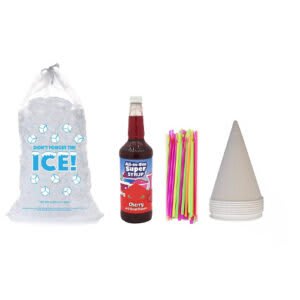 Add: Snow Cone Supplies – 50 servings