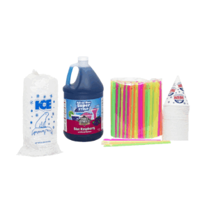 Add: Snow Cone Supplies – 100 servings