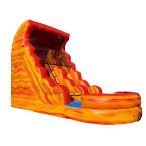 #42 = Fire Lava Slide with Pool – 21’L x 10’W x 13.5’H