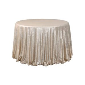 108″ | Champagne Glitz Sequin Tablecloth for 48″ Table
