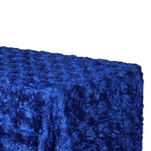 90″ x 156″ | Rosette Satin Tablecloth for 8′ Table (Ground Length)