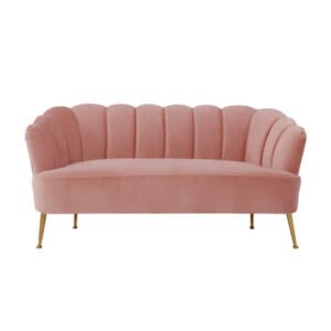 Blush Velvet Scalloped – Loveseat