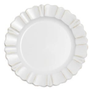 White & Gold – Scalloped Acrylic Charger – 13″