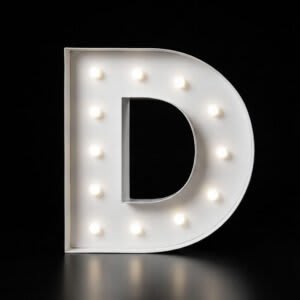 “D” Letter 4′ Tall Marquee – RGB Lights