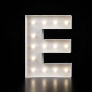 “E” Letter 4′ Tall Marquee – RGB Lights