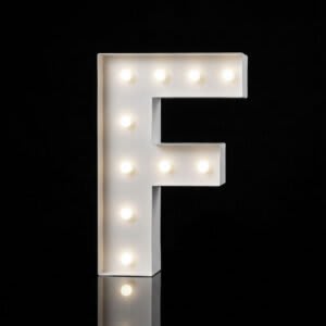 “F” Letter 4′ Tall Marquee – RGB Lights