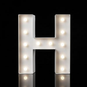 “H” Letter 4′ Tall Marquee – RGB Lights