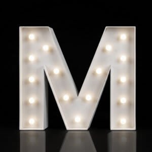 “M” Letter 4′ Tall Marquee – RGB Lights