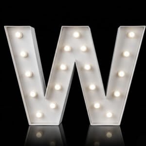 “W” Letter 4′ Tall Marquee – RGB Lights