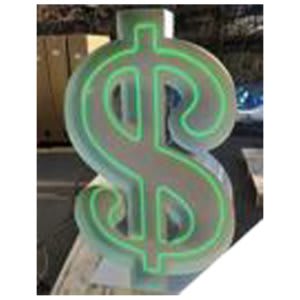 “$” 4′ Tall Marquee – RGB Lights