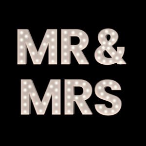 “MR & MRS” 2′ Tall Marquee Word – RGB Lights Included