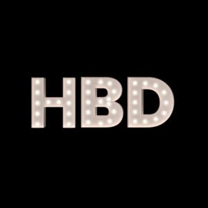 “HBD” 2′ Tall Marquee Word – RGB Lights Included