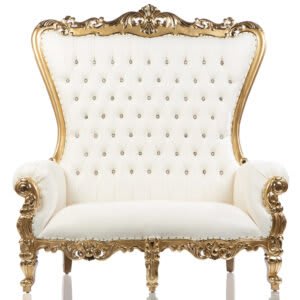 Throne Loveseat GOLD high back