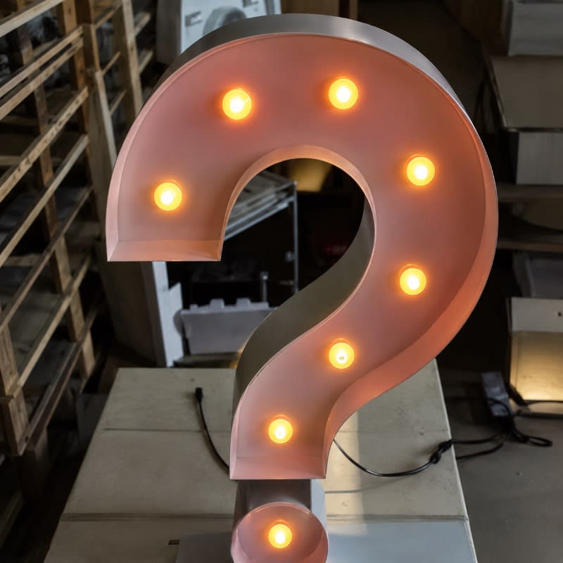 “?” 4′ Tall Marquee – RGB Lights