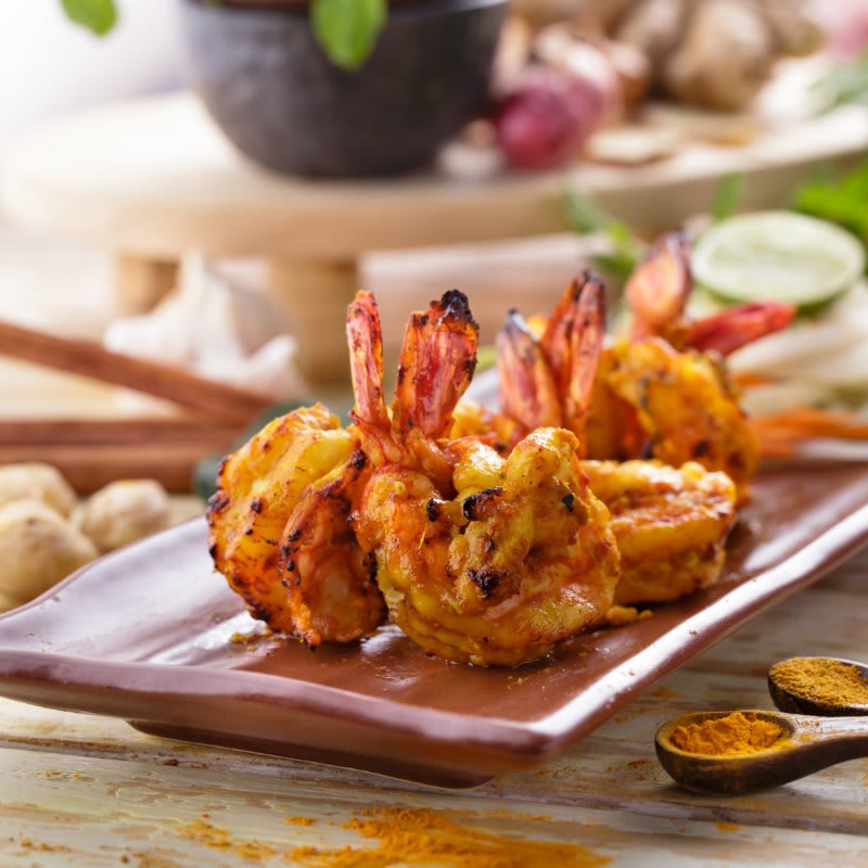 Tandoori Jumbo Prawn Skewers