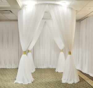 White Sheer Drape Canopy – 8′ Diameter