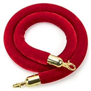 Red Velvet Stanchion Rope with Gold hooks