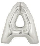 Helium Letter “A” Silver 40″ – each