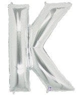 Helium Letter “K” Silver 40″ – each