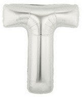 Helium Letter “T” Silver 40″ – each