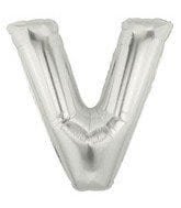 Helium Letter “V” Silver 40″ – each
