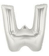 Helium Letter “W” Silver 40″ – each