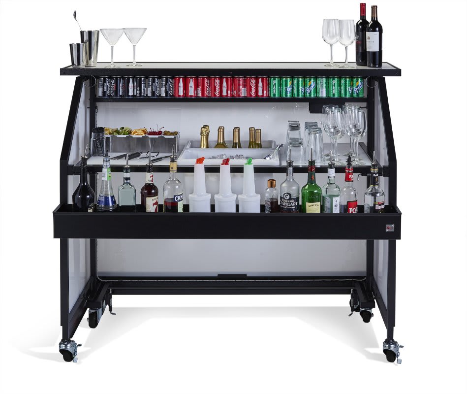 Multi-Use Bar | White Panels and Black Trim (With LED RGBA Lighting)