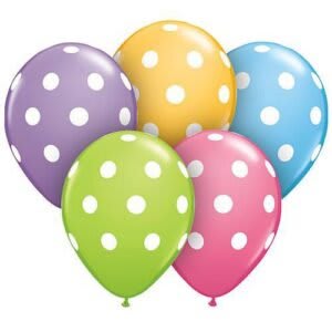 Big Polka Dots colorful assortment 11" - each - Helium Only