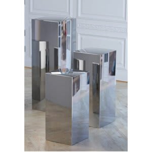 Silver Black Rectangular Stands – set of 3