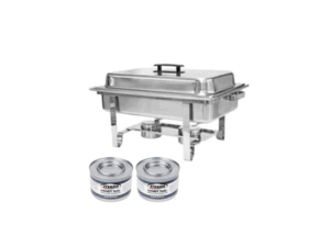 Chafer | Full Size 8 Qt – Stainless Steel with 2 Sterno (2hr)