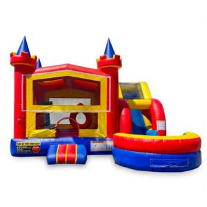 #57 = Modern Castle Combo with Slide 18.5’L x 13.25’W x 15H’