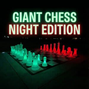 Giant Chess – LED Night Edition - Premium Checkered Dance Floor Board (24" Square) - Subfloor (No)