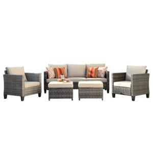 Outdoor Beige Furniture - 5-Person Seating Set