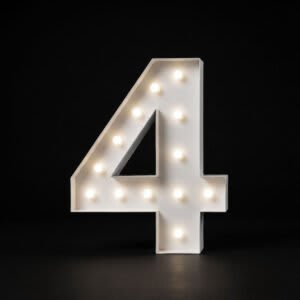 “4” Number 4′ Tall Marquee – RGB Lights
