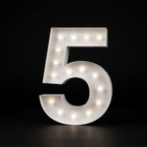 “5” Number 4′ Tall Marquee – RGB Lights