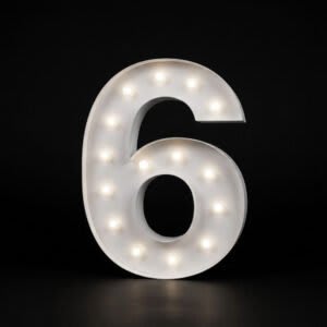 “6” Number 4′ Tall Marquee – RGB Lights