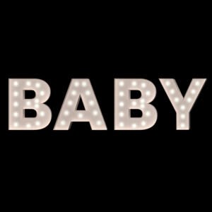 “BABY” 2′ Tall Marquee Word – RGB Lights Included