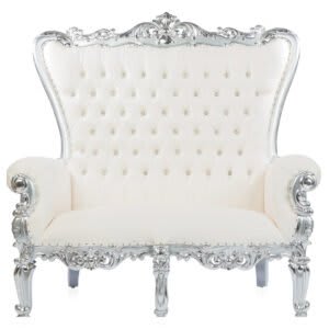 Throne Loveseat SILVER High Back