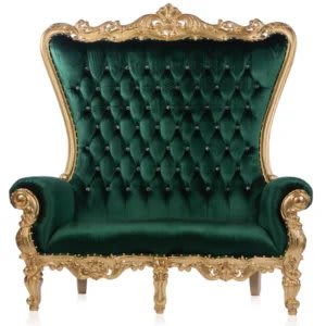 Throne Loveseat GREEN High Back