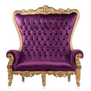 Throne Loveseat PURPLE High Back