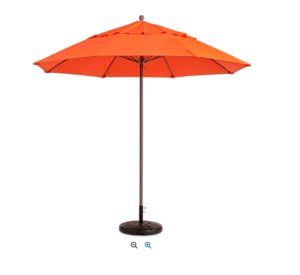 Market Umbrella Orange 9′ (108″W x 102″H)