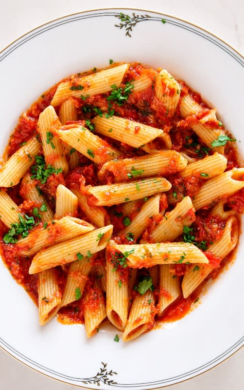 Primi Penne Arrabbiata Pasta with Herbs, Garlic, and a Spicy Tomato Sauce