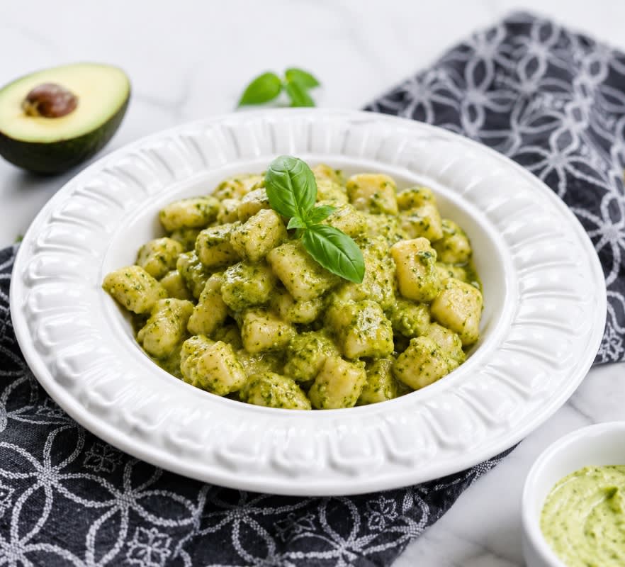 Primi Cauliflower Gnocchi with Tomato and Pesto Sauce