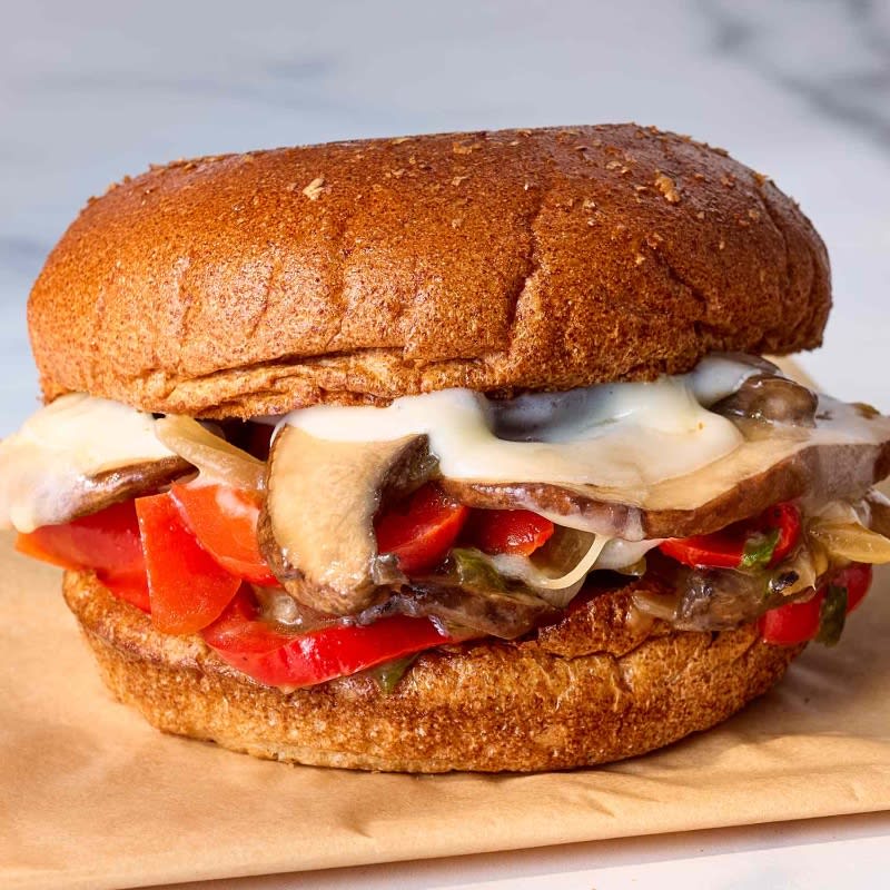 Vegan Portobello Philly Cheesesteak with Vegan Cheese
