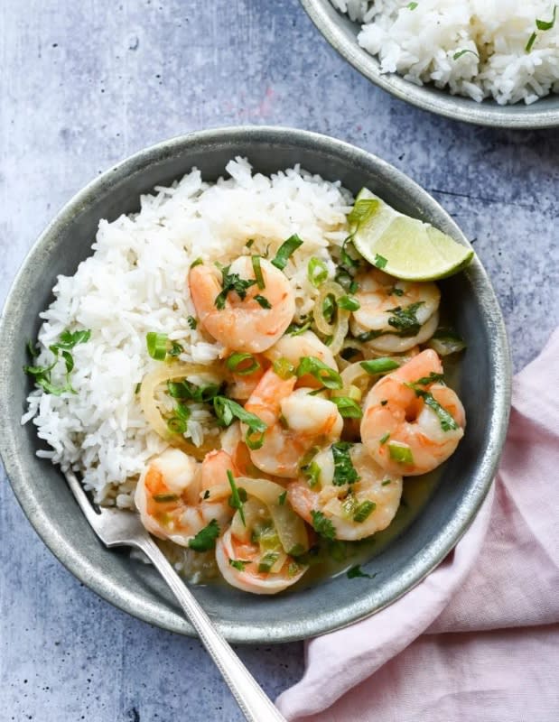 Thai Shrimp Curry over Rice 