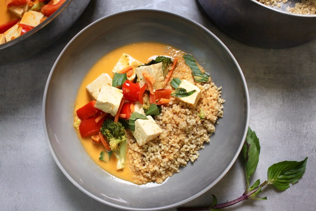 Tofu Coconut Curry over Rice
