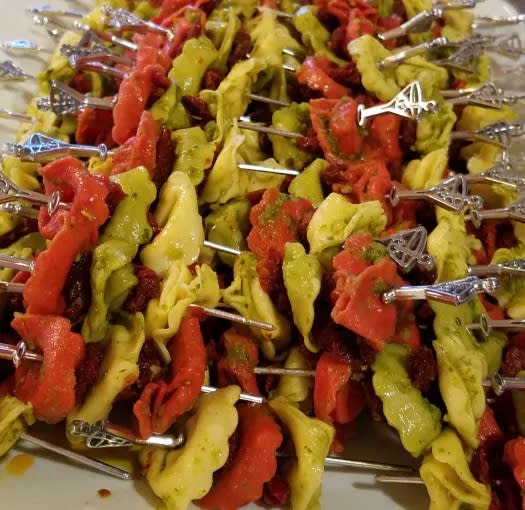Tricolor Cheese Tortellini Skewers