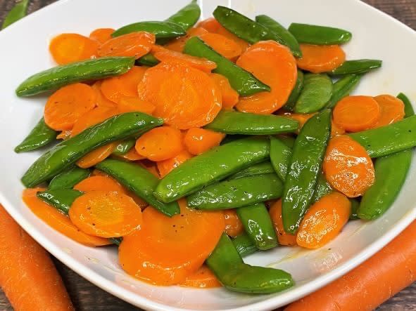 Glazed Snow Peas and Carrots