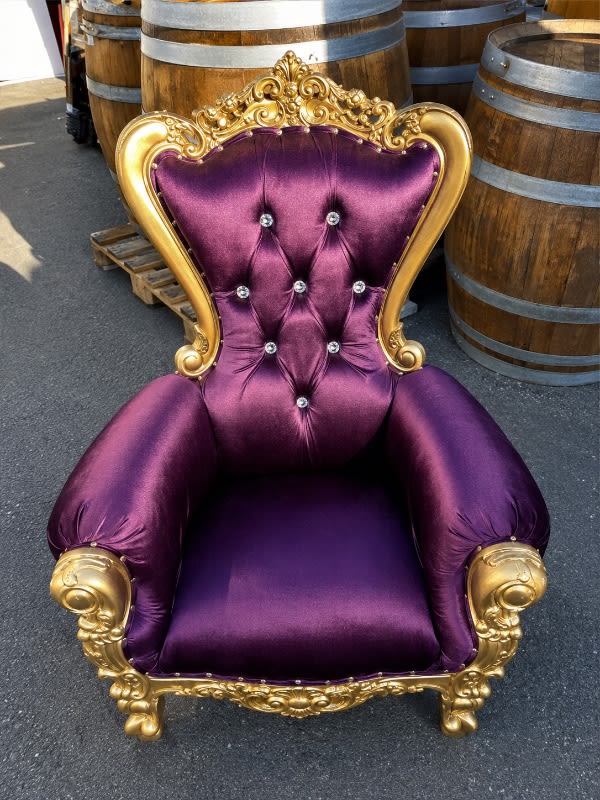 Throne Chair Purple with Gold Trim – For KIDS